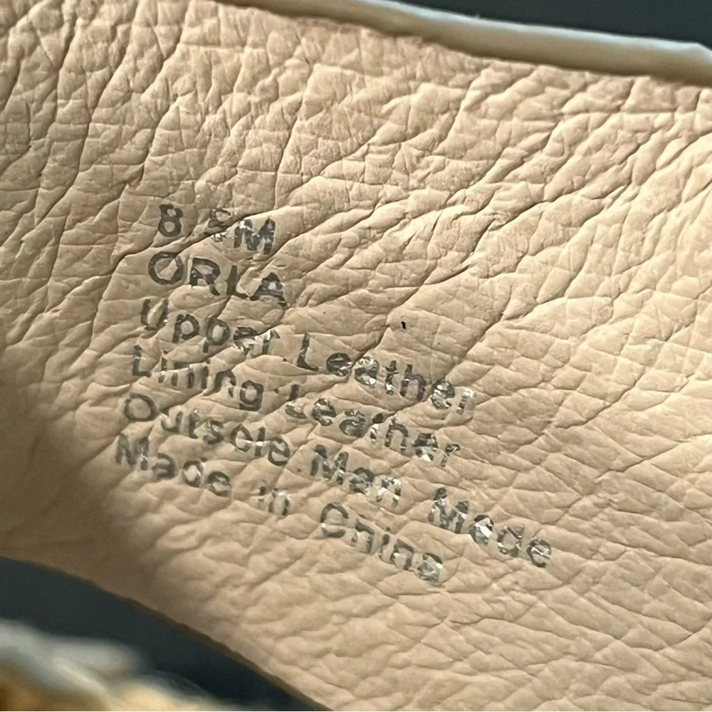 NWOT Katherine Kelly sz 8.5 Orla leather wedge espadrille sandals